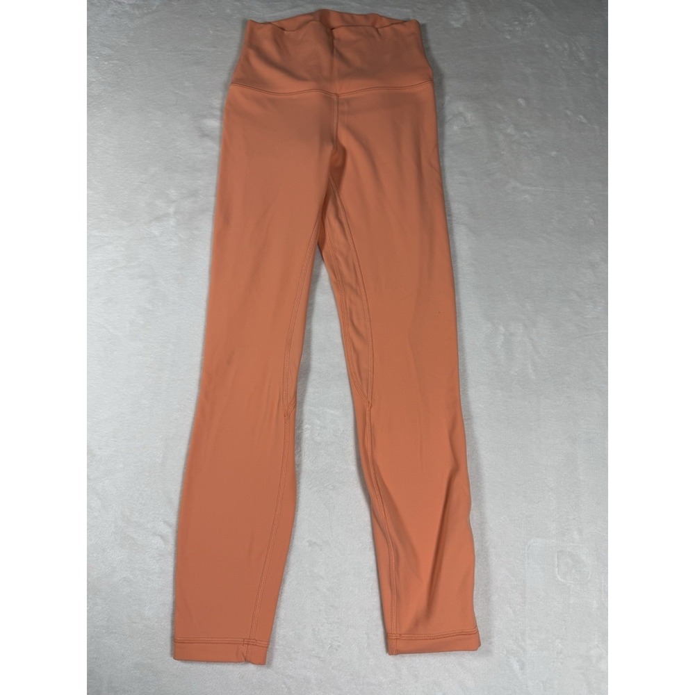 Lululemon Align High Rise Pant 25" Size 4 Peach Coral Nulu Yoga Leggings